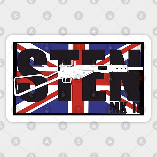 British STEN Mk 2 submachine gun Sticker by FAawRay